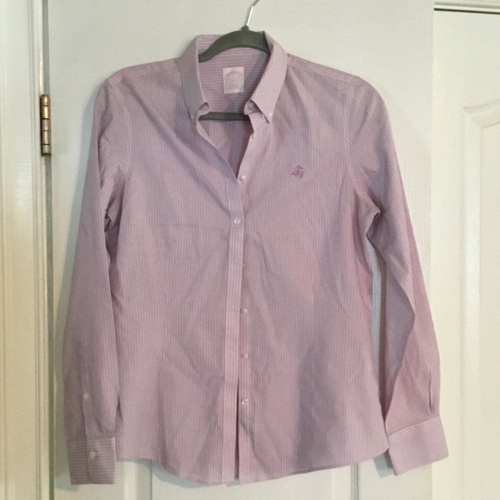 Brooks Brothers Light Purple Striped Button-Down Shirt